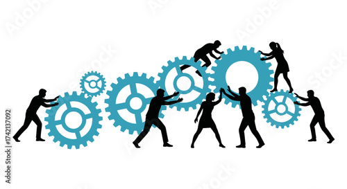 Illustrating the power of teamwork and collaboration in a business environment driving collective success through synchronized efforts and shared goals