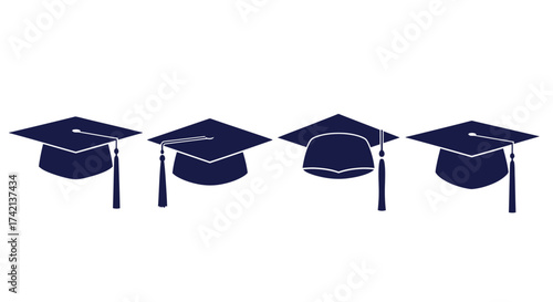 A Comprehensive Collection of Graduation Caps Representing Academic Achievement and Educational Milestones Across Various Disciplines