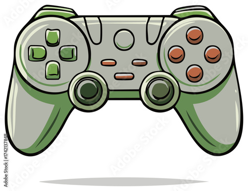Retro video game controller with analog sticks and directional buttons