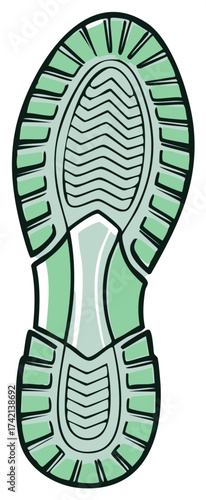 Green Shoe Sole Print Graphic