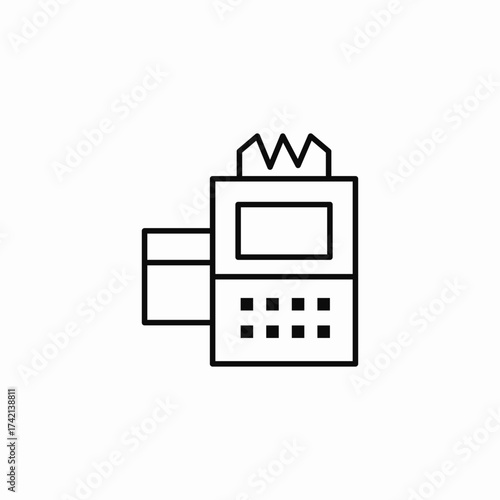 pos machine receipt icon sign vector