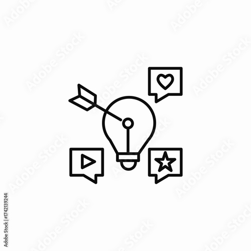 targeted creative content icon sign vector