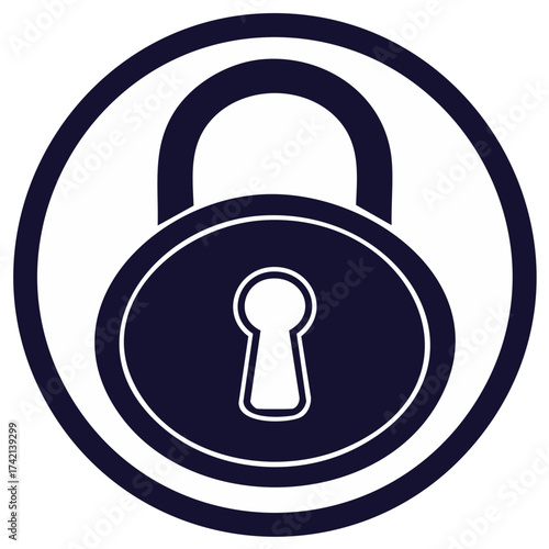 Security Symbol with Padlock, Vector Illustration for Data Protection or Privacy Design