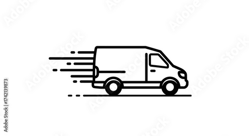 Fast delivery van moving quickly to transport goods and services to customers across the country