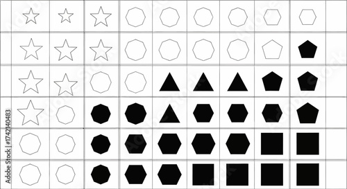 Analysis of Geometric Shape Transformations and Fill Patterns in a Visual Sequence