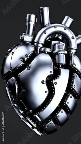 Wallpaper Mural Metallic Heart Loop animation, For Visual effect Torontodigital.ca
