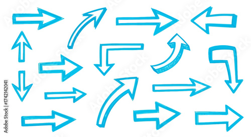 A Collection of Various Directional Arrow Shapes and Styles Representing Movement and Guidance