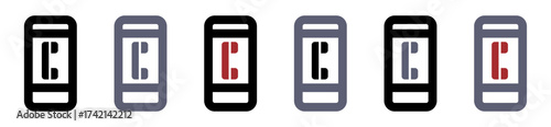Set of calling mobile phone icons vector illustration