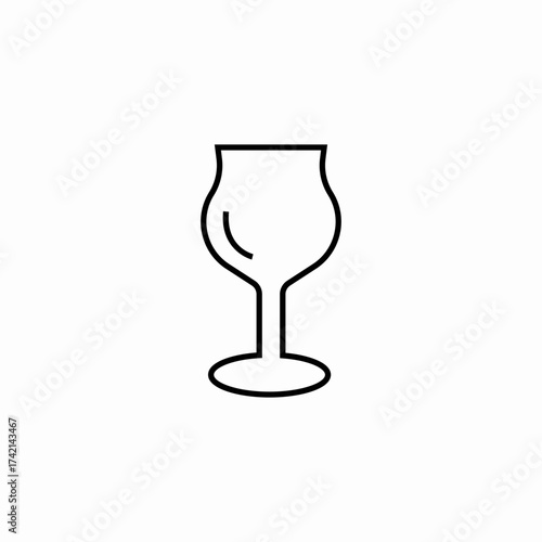 stemmed wine glass icon sign vector