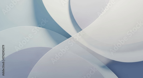 Abstract flowing curves create a subtle and elegant backdrop with soft shadows and light creating a sense of depth and serenity ideal for modern designs