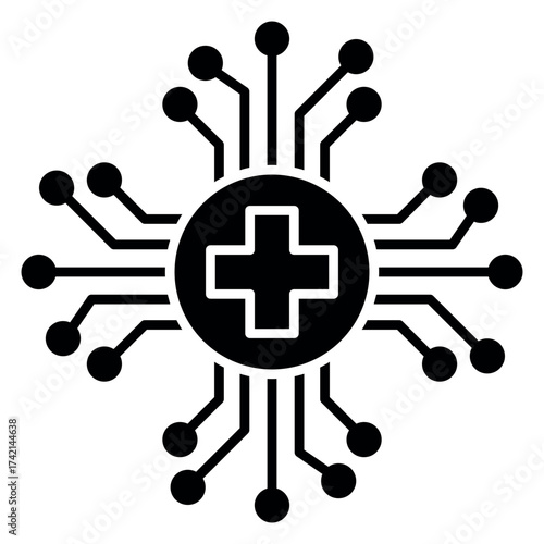 AI in Healthcare Icons – Smart Medical Technology Vector