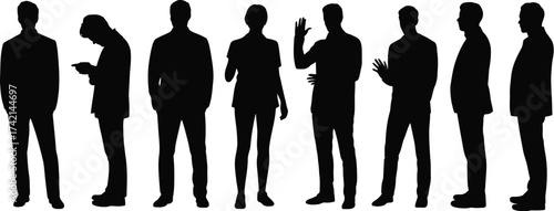 Diverse group of people in silhouette, representing connection and individuality in a modern context.