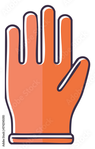 Orange glove illustration protective safety equipment apparel