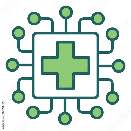 AI in Healthcare Icons – Smart Medical Technology Vector