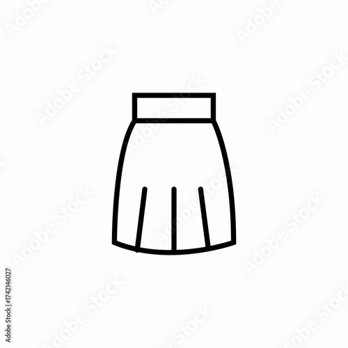 pleated mini skirt icon sign vector