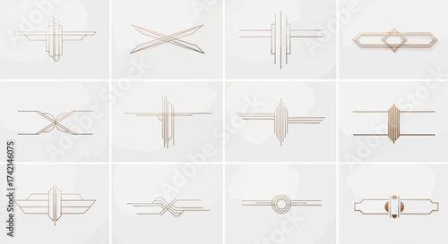 Elegant Geometric Lines and Shapes in a Minimalist Art Deco Style Design Collection