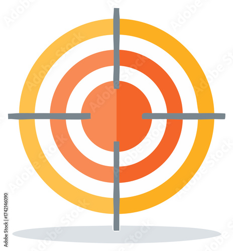 Vector illustration of a colorful target with crosshairs for goal and strategy concepts