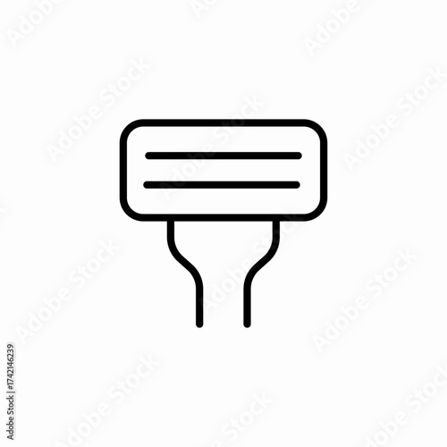 shaving razor head icon sign vector