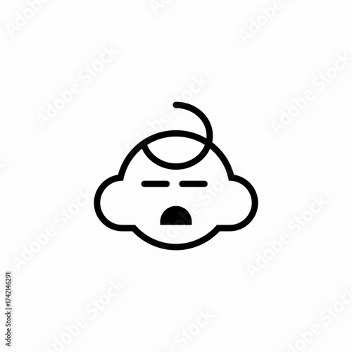 sleeping sad baby icon sign vector