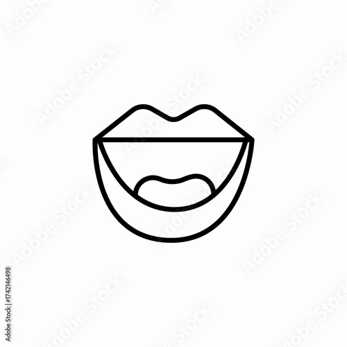 wide open mouth icon sign vector
