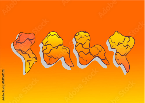 Fried chicken pattern background. Fried chicken with soft shadow pattern background. Fast food fried chicken illustration. Chicken chest and wing pattern . Fast food vector. Gradient fast food.