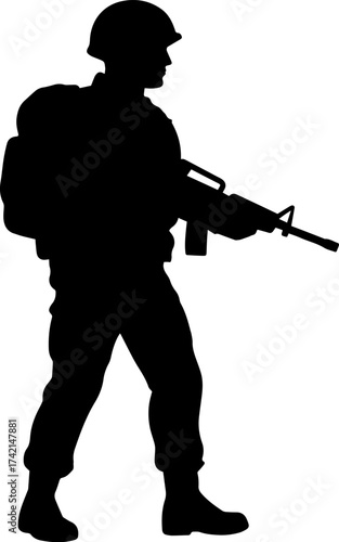 Black silhouette of a soldier.