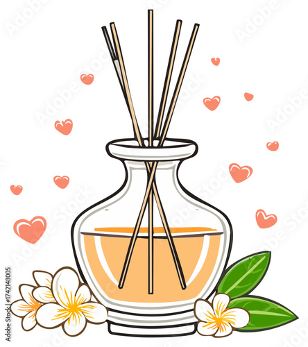 Aromatherapy diffuser with petals and hearts evokes serenity and comfort