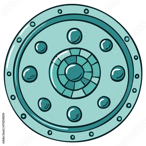 Fantasy Cartoon Shield Detailed Round Surface Armor Protection