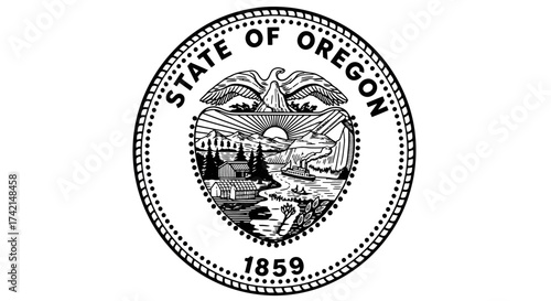 The Official Seal of the State of Oregon Depicting Its Rich History and Natural Beauty