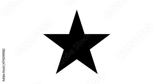 A Simple Five Pointed Black Star Symbol Against a White Background Displaying a Clear Geometric Shape