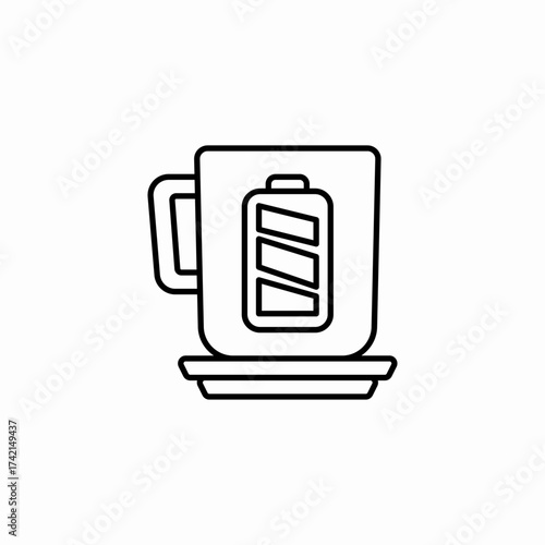 battery charge mug icon sign vector