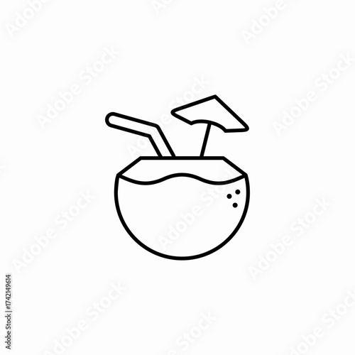 coconut tropical drink icon sign vector