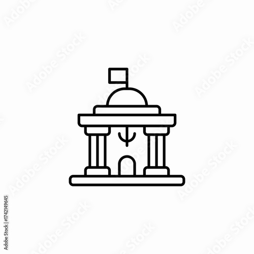 court house government icon sign vector