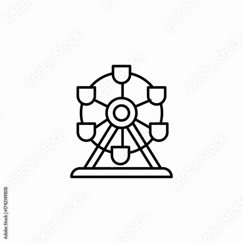 ferris wheel amusement icon sign vector