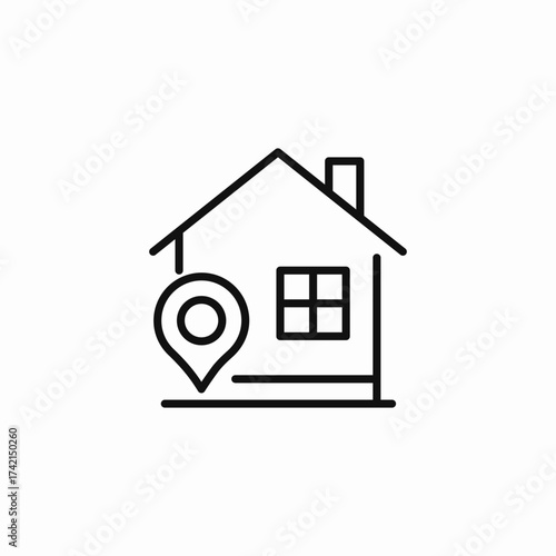 house location pin icon sign vector