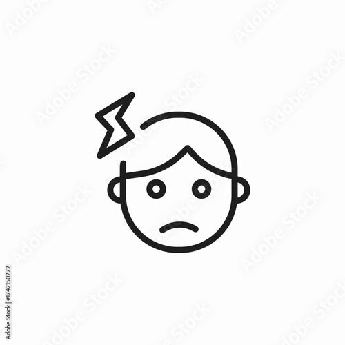 headache sad icon icon sign vector