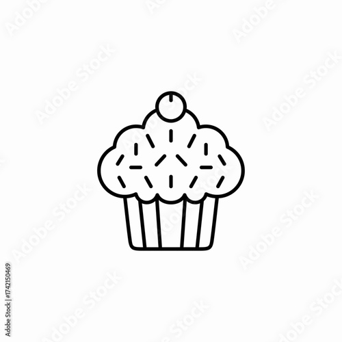 sprinkled sweet cupcake icon sign vector