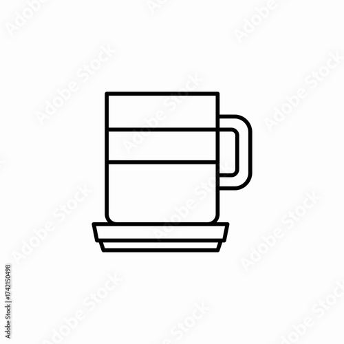 striped ceramic mug icon sign vector