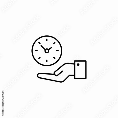 time management hand icon sign vector