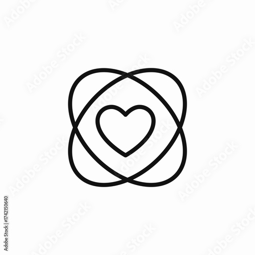 nested interlocking hearts love icon sign vector
