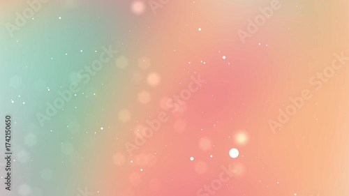 Colorful Bokeh Background with Floating Particles, Pastel Gradient