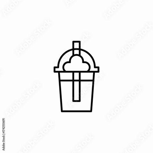 topped slushie straw icon sign vector