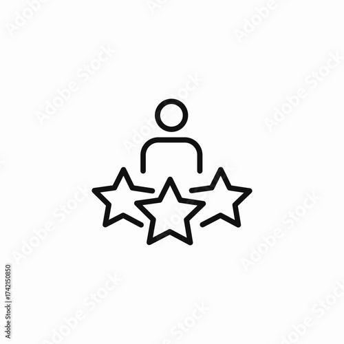 person with stars icon sign vector