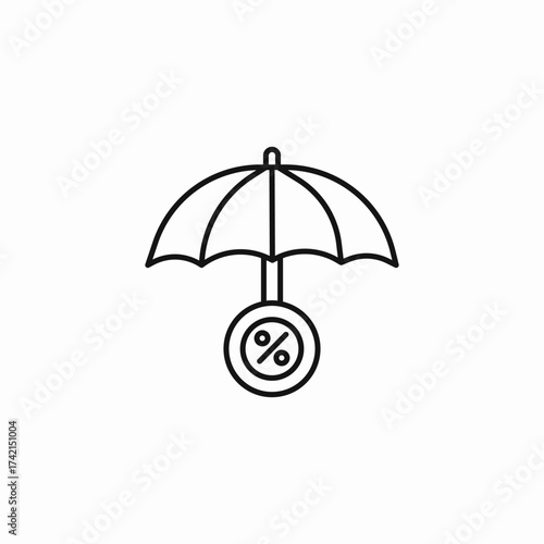 protect interest rate icon sign vector
