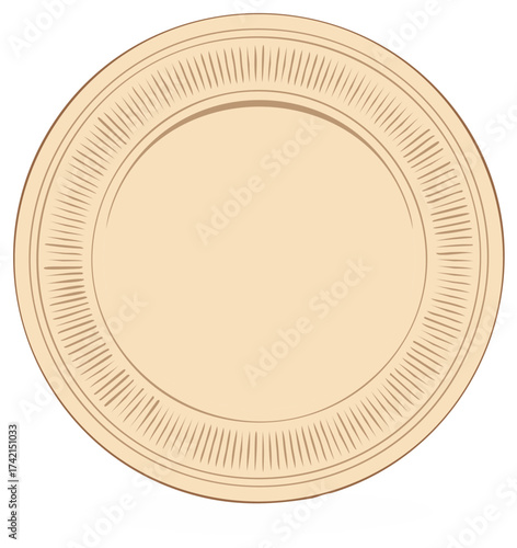 Single Use Tan Round Plate, Disposable Paper Tableware, Food Serving Supplies for Party, Picnic, Craft