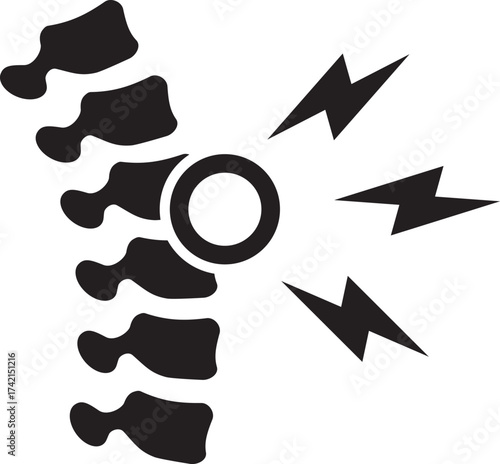 Vector Icon of Back Pain and Spinal Column Injury