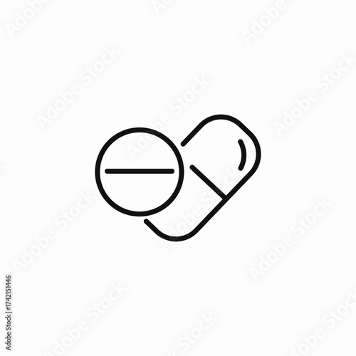 tablet and capsule icon sign vector