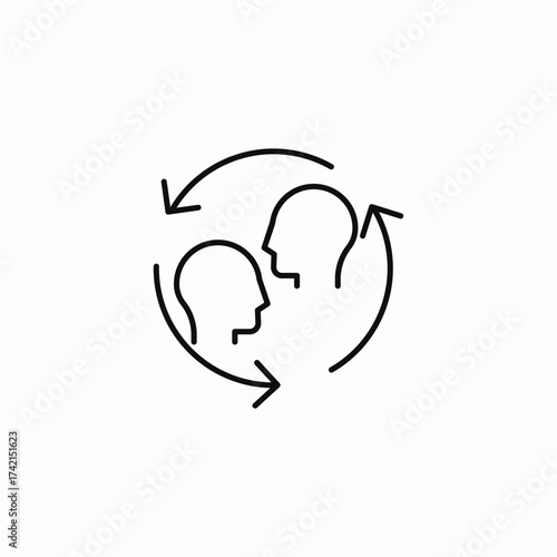 two people talking icon sign vector