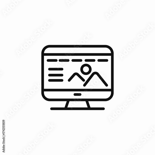 website layout preview icon sign vector