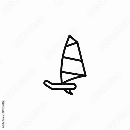 windsurfing sail board icon sign vector